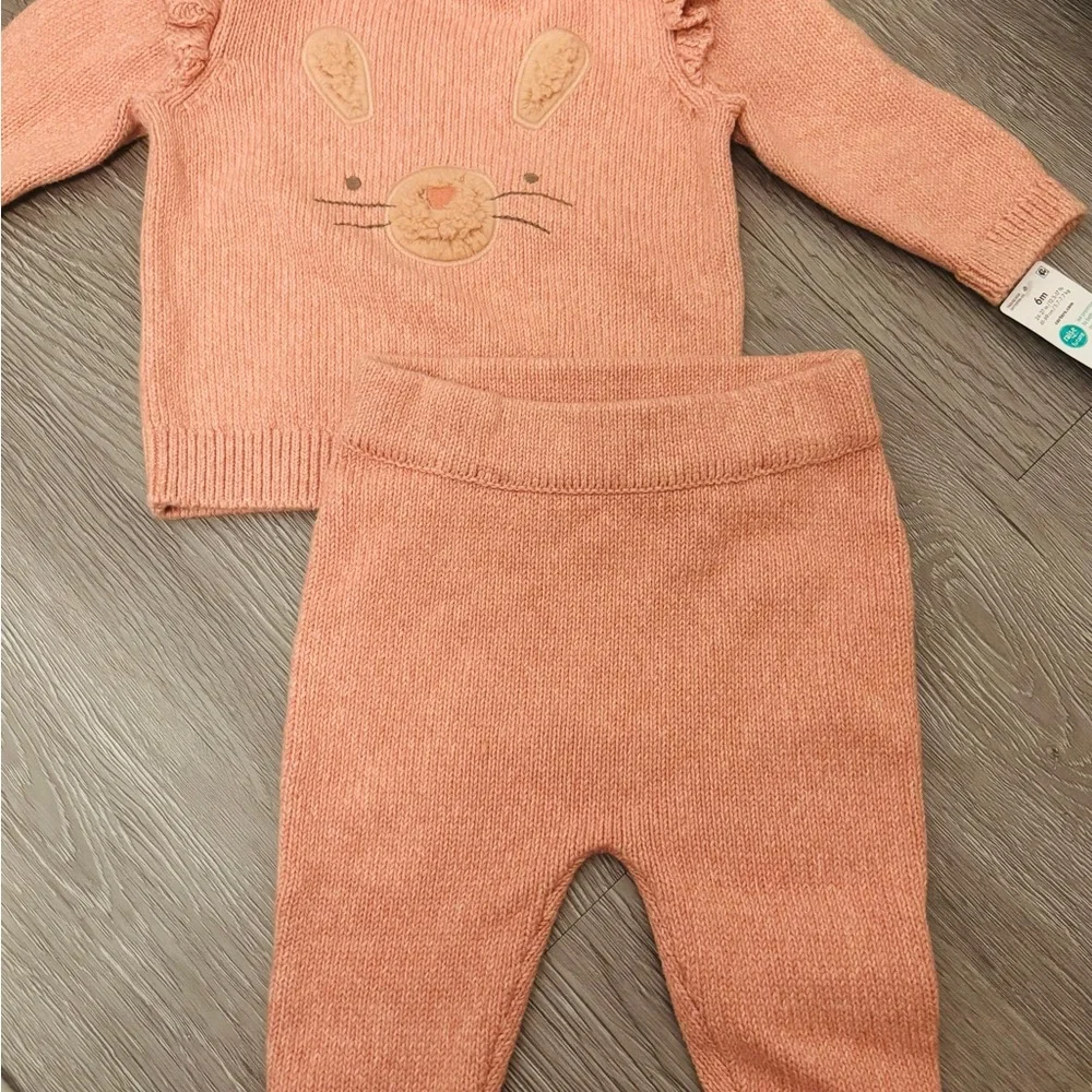 Carter's Pink Bunny Knit Set